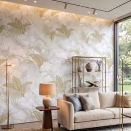 Italian Marble Leaf Luxury Wallpaper (6/525306)