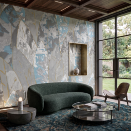 Abstract Blue Leaf Italian Wallpaper (1/525301)