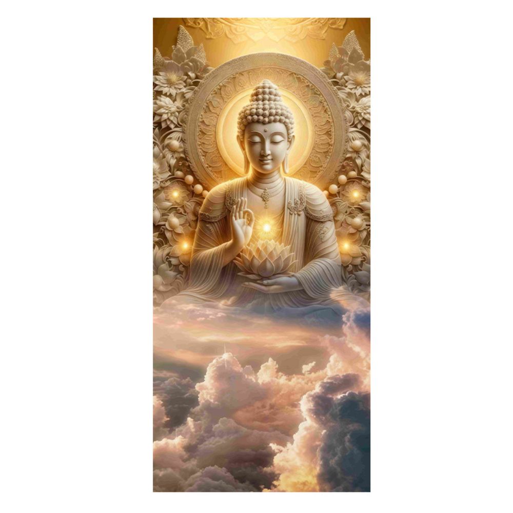 Buddha 3D Wall Customized UV Sheet (EW-004)