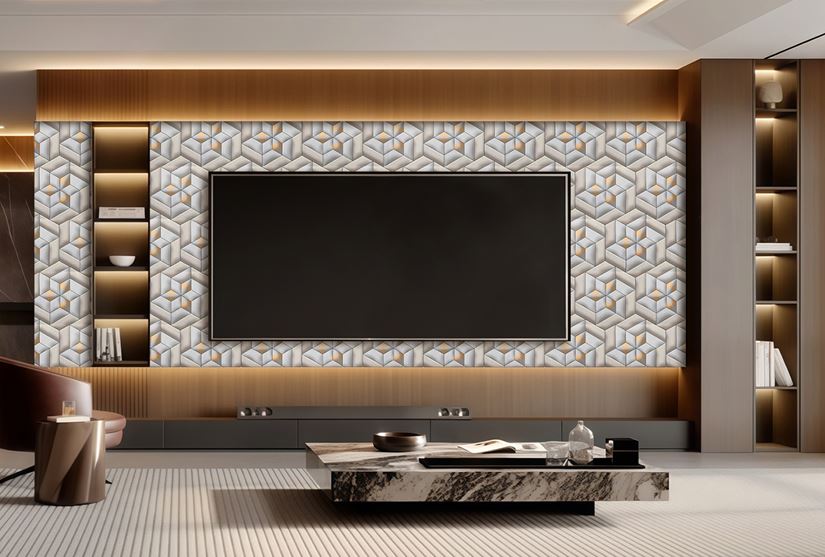 3D Geometric Pattern Self Adhesive Wallpaper (6192-3)
